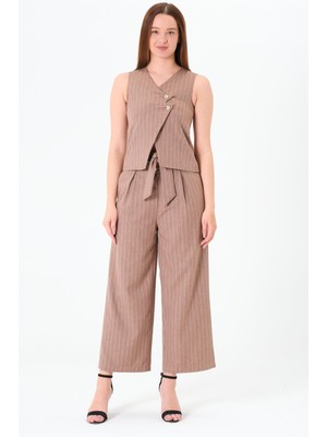 2 Düğmeli Yelek Kahverengi