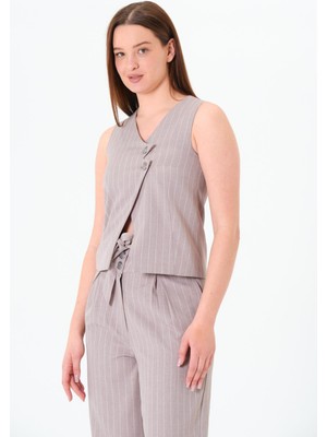 2 Düğmeli Yelek Gri