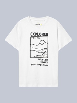Losan Erkek Çocuk Baskılı Tshirt 2-7 Yaş Beyaz