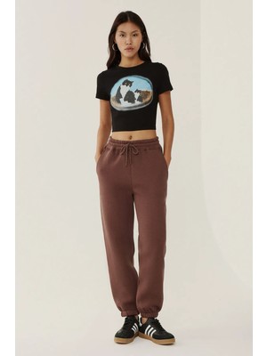 Hiccup Kadınlar Basic Jogger Pantolon Mocha Kahvesi