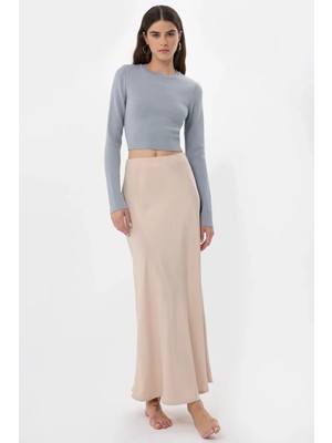 Hiccup Kadın Temel Örme Üst Açık Gri