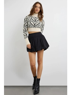 Hiccup Kadın Mini Şortlu Balon Etek Siyah