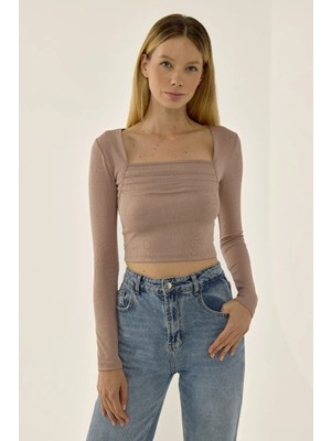 Hiccup Kadın Kırışıklıklı Bluz Natural