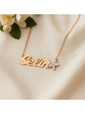 Lotus Çiçeği Isimli Rose Gümüş Kolye