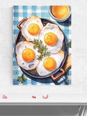 Sunny Side Up, Güneşte Yumurtalar Natürmort Mutfak Poster - Afiş - Dekoratif Duvar Poster