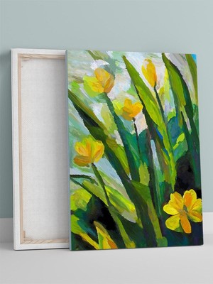 Golden Bloom, Altın Çiçek, Izlenimci Sanat Kanvas Tablo - Tuval Tablo
