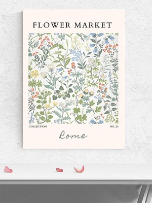 Roma Flower Market, Italya Çiçek Pazarı Modern Sanat Poster - Afiş - Dekoratif Duvar Poster