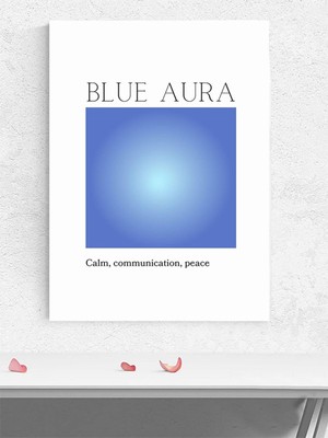 Blue Aura Soul, Mavi Aura Manifest, Olumlama, Mantra, Spiritüel, Meditasyon Poster, Afiş