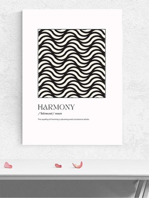 Harmony, Uyum Tipografik Kelime Sanatı Sanatsal Poster - Afiş - Dekorasyon
