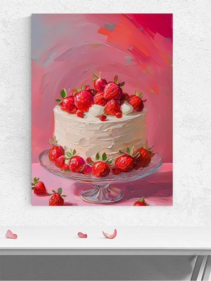 Strawberry Cake, Çilekli Pasta Izlenimcilik Mutfak Poster - Afiş - Dekoratif Duvar Poster