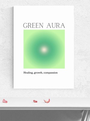 Green Aura Soul, Yeşil Aura Manifest, Olumlama, Mantra, Spiritüel, Meditasyon Poster, Afiş