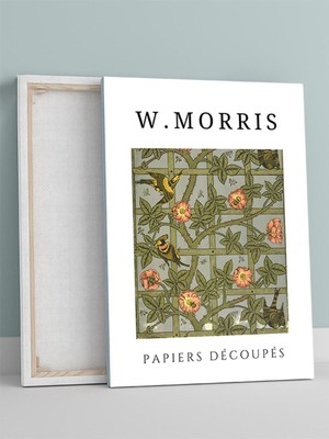 W. Morris - Birds And Roses, Kuşlar ve Güller, Art Nouveau Sanatsal Kanvas Tablo - Tuval Tablo
