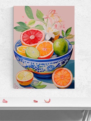 Citrus Symphony, Narenciye Tabağı, Natürmort Mutfak Poster - Afiş - Dekoratif Duvar Poster