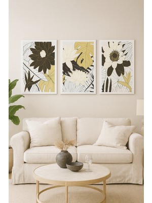 3 Parça Bohem 35X50 Duvar Süsü Kanvas Dekor Tablo