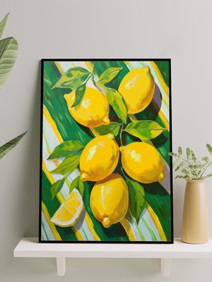 Lemon Grove, Limon Bahçesi Natürmort Mutfak Çerçeveli Tablo - Çerçeveli Poster