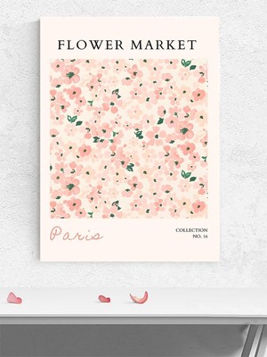 Paris Flower Market, Fransa Çiçek Pazarı Modern Sanat Poster - Afiş - Dekoratif Duvar Poster