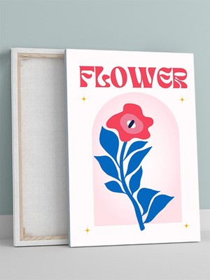 Blossom, Kırmızı Çiçek Minimalist Soyut Sanat Kanvas Tablo - Tuval Tablo