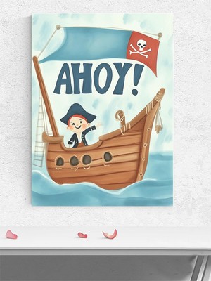 Korsan Erkek Çocuk Bebek Odası Poster, Afiş, Kreş Çocuk Odası Dekorasyon, Yenidoğan Hediye