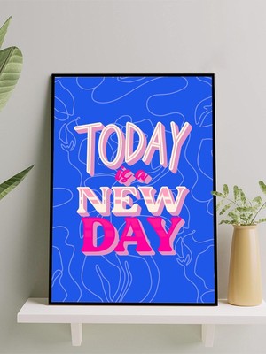 New Day Vibes, Yeni Gün Duygusu Motivasyon Çerçeveli Tablo, Çerçeveli Poster, Ofis, Çalışma Odası