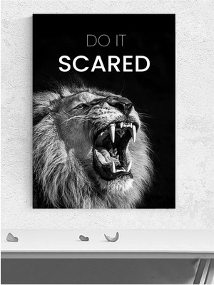 Scared Courage, Korkudan Cesaret Motivasyon Poster - Afiş - Ofis, Çalışma Odası Dekorasyon