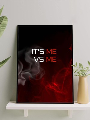 Inner Battle, Içsel Savaş Motivasyon Çerçeveli Tablo, Çerçeveli Poster, Ofis, Çalışma Odası