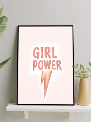 Girl Power Art, Kız Gücü Sanatı Motivasyon Çerçeveli Tablo, Çerçeveli Poster, Ofis, Çalışma Odası