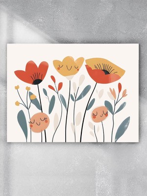 Çiçek Açan Gülücükler Kız Bebek Odası Poster, Afiş, Kreş Çocuk Odası Dekorasyon, Yenidoğan Hediye