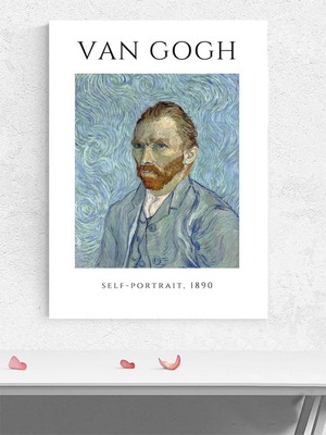 Van Gogh Self-Portrait, Otoportre 1890, Empresyonizm Sanatsal Poster - Afiş, Dekoratif Duvar Poster
