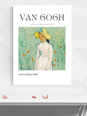 Van Gogh, Girl In White, Beyaz Giyen Kız Sanatsal Poster - Afiş - Dekoratif Duvar Poster