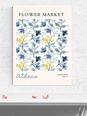 Atina Flower Market, Yunanistan Çiçek Pazarı Modern Sanat Poster - Afiş - Dekoratif Duvar Poster
