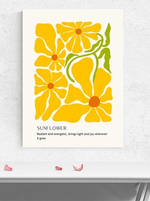Sunflower, Ayçiçeği Karakteri Soyut Sanat Sanatsal Poster - Afiş - Dekorasyon