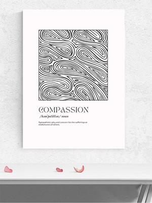 Compassion, Merhamet Tipografik Kelime Sanatı Sanatsal Poster - Afiş - Dekorasyon