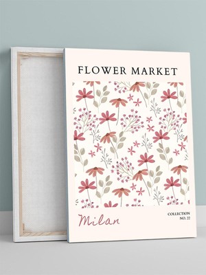 Milano Flower Market, Italya Çiçek Pazarı Modern Sanat Kanvas Tablo - Tuval Tablo