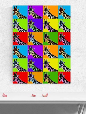 Giraffe Pop, Zürafa Pop Sanat Poster - Afiş - Dekoratif Duvar Poster