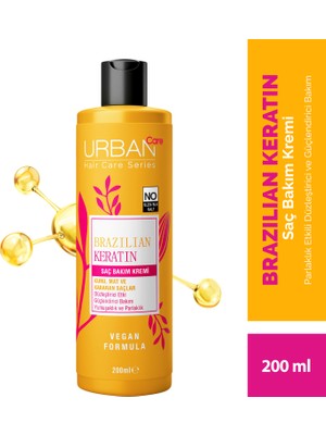 Urban Care Brazilian Keratin Saç Bakım Kremi Kuru ve Mat Saçlar İçin 200 ML Vegan Formül