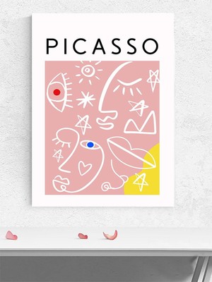 Picasso Faces, Yüzler, Soyut Kübist Sanatsal Poster - Afiş - Dekoratif Duvar Poster