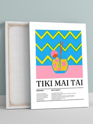 Tiki Mai Tai Kokteyl Tarifi Pop Art Mutfak Kanvas Tablo - Tuval Tablo