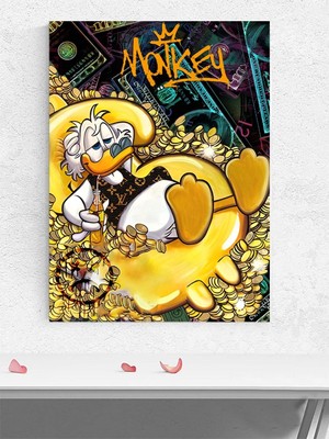 Duck's Dream, Zengin Ördek Rüyası, Para Altın Motivasyon Poster - Afiş,ofis,çalışma Odası Dekorasyon