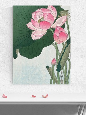 Lotus Bloom, Nilüfer Çiçeği, Ukiyoe Japon Sanatı Sanatsal Poster - Afiş - Dekorasyon