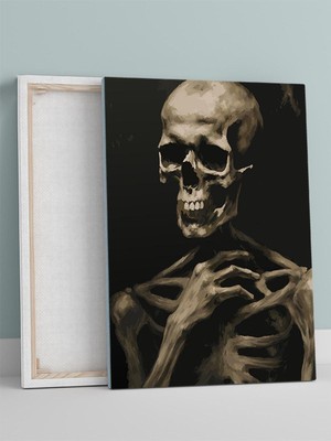 Memento Mori, Anımsa Ölümü Iskeletor Dijital Sanat Kanvas Tablo - Tuval Tablo, Sanatsal Dekorasyon