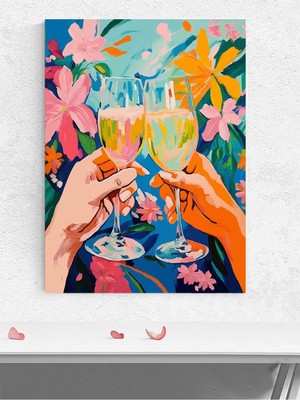 Cheers In Bloom, Çiçek Açan Kadehler, Empresyonist Sanat Mutfak Poster - Afiş - Dekoratif Duvar