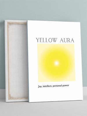 Yellow Aura Soul, Sarı Aura Manifest, Olumlama, Mantra, Spiritüel, Meditasyon Kanvas Tablo - Tuval