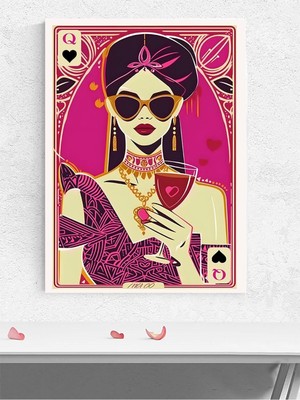 Queen Of Hearts, Kupa Kızı Manifest, Olumlama, Mantra, Spiritüel, Meditasyon Poster, Afiş
