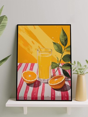 Citrus Bliss, Narenciye Mutluluğu, Pop Art Mutfak Çerçeveli Tablo - Çerçeveli Poster