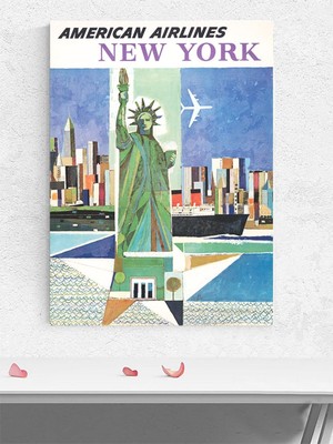 Liberty's Flight, Özgürlük Heykeli New York Vintage Kübist Sanat Poster, Afiş,dekoratif Duvar Poster