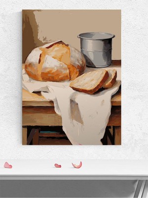 Bread & Still, Ekmek & Natürmort Gerçekçi Sanat Mutfak Poster - Afiş - Dekoratif Duvar Poster