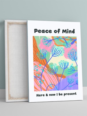 Floral Serenity, Çiçeksi Huzur Soyut Sanat Kanvas Tablo - Tuval Tablo, Sanatsal Dekorasyon