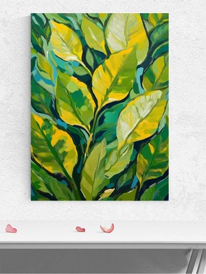 Green Burst, Yeşil Patlama, Yaprak Izlenimcilik Poster - Afiş - Dekoratif Duvar Poster