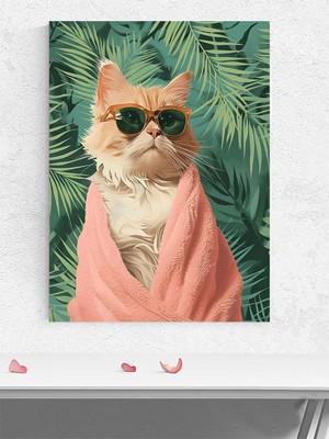Cat In Paradise, Cennetteki Kedi, Dijital Sanat Poster - Afiş - Dekoratif Duvar Poster
