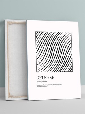 Release, Akışına Bırak Tipografik Kelime Sanatı Soyut Kanvas Tablo - Tuval Tablo,sanatsal Dekorasyon